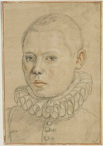 Portrait de jeune homme, cheveux courts, portant une collerette bouillonnée, image 2/2