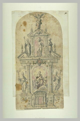 Projet d'autel avec au centre la Vierge, l'Enfant et saint Jean-Baptiste, image 1/1