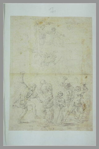 Lapidation de saint Etienne et les anges apportant la couronne au martyr, image 1/1