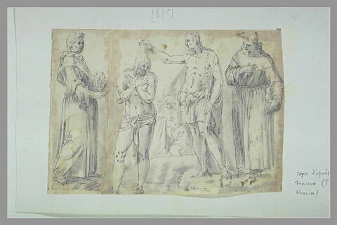 Le Baptême de Christ en présence des saints François et Bernardin de Sienne, image 2/2