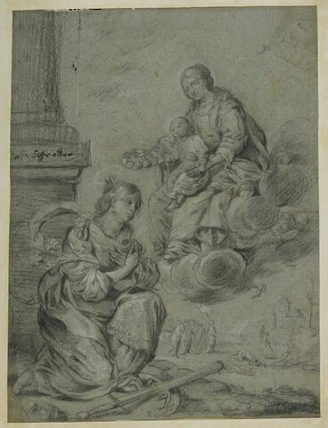 Sainte Catherine couronnée par la Vierge et l'Enfant Jésus, image 1/1