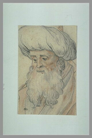 Tête d'homme barbu, coiffée d'un turban, image 1/1