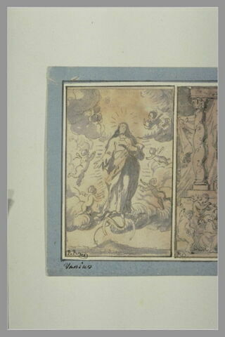 La Vierge immaculée, descend sur la terre, sur un croissant de lune, image 1/1