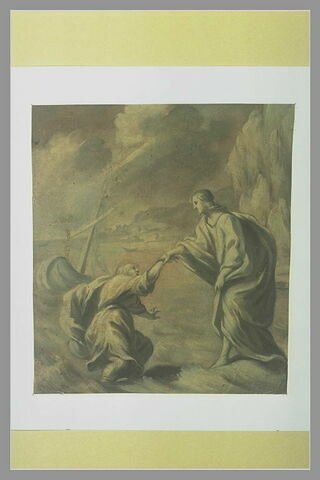 Le Christ aidant saint Pierre à marcher sur les eaux, image 1/1