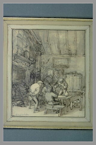 Tablée de paysans dans un cabaret, image 2/2