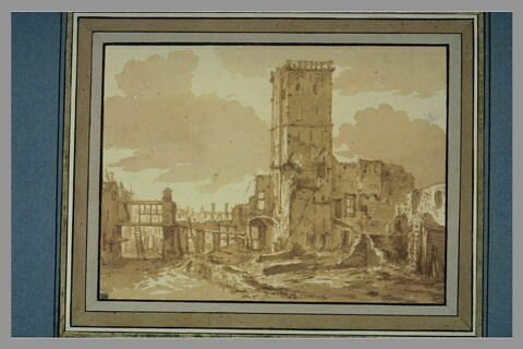 Les ruines de l'Hôtel de ville d'Amsterdam, après l'incendie de 1652, image 1/1