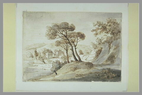 Paysage italien, avec une villa dans le lointain, image 2/2