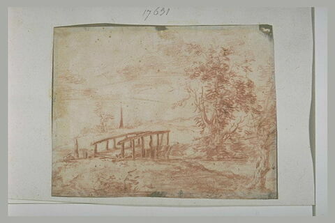 Paysage boisé avec un pont, image 1/1