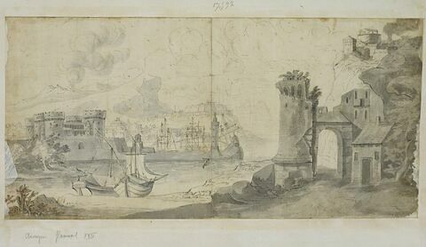 Port de la Méditerranée avec un château fort