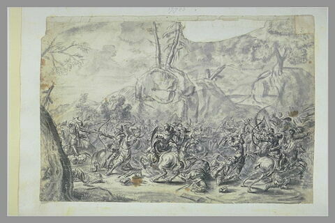 Mêlée de cavalerie entre européens et turcs dans un défilé rocheux, image 1/1