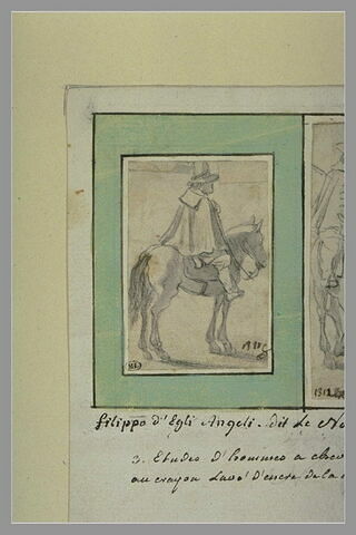 Etude d'homme à cheval, de profil vers la droite, image 1/1