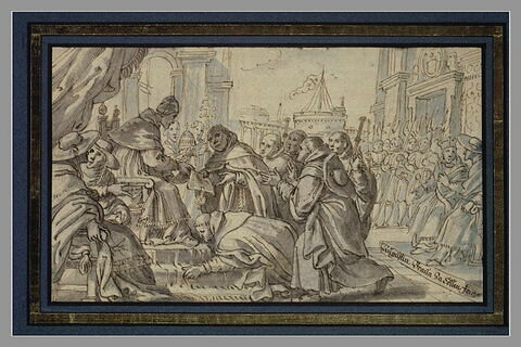 Le pape Honorius III approuvant la charte des Dominicains, image 1/1
