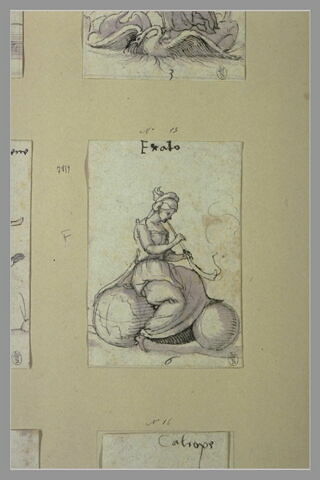 Erato, muse de l'Hyménée et de la Poésie érotique, assise sur un globe, image 2/2