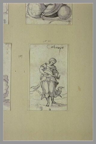 Calliope, muse de l'Eloquence et de la Science, pinçant du luth, image 2/2