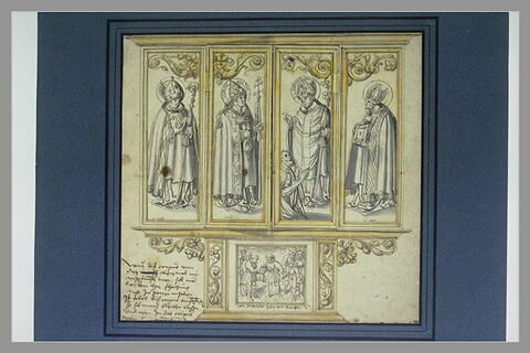 La Cène, projet d'un tableau d'autel, en triptyque avec deux volets, image 2/4