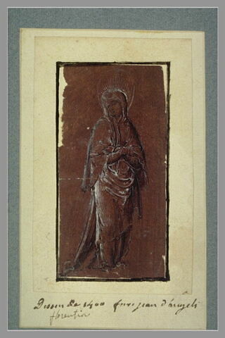 La Sainte Vierge debout, vue de face, les mains croisées sur la poitrine, image 2/2