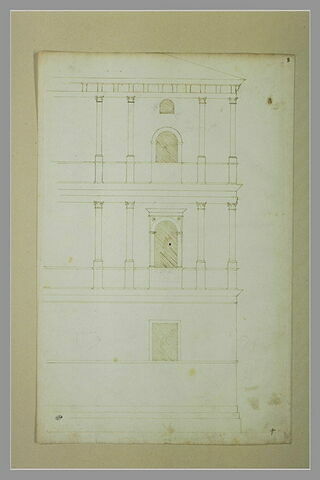 Angle d'un palais à deux étages sur un double soubassement, image 2/2