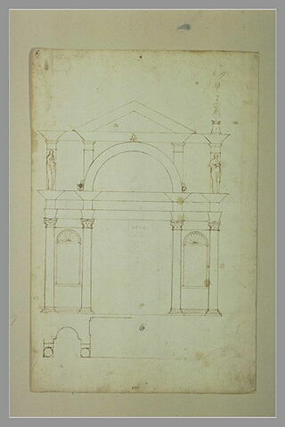 Esquisse d'une façade de palais avec grande porte, image 2/2