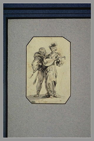 Un polichinelle et une femme jouant du luth, image 3/3