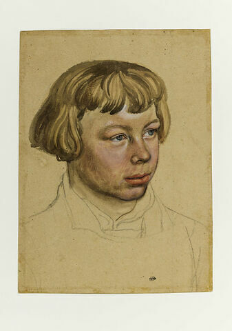 Portrait en buste d'un jeune garçon aux yeux bleus