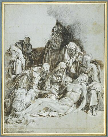 Déploration du Christ avec saint Benoît et saint Antoine, abbé