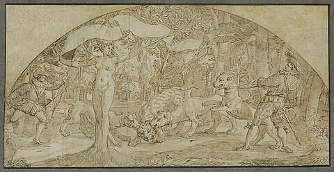 Composition symbolique avec Daphné et une chasse au tigre