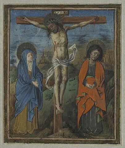 Le Christ en croix entre la Vierge et saint Jean