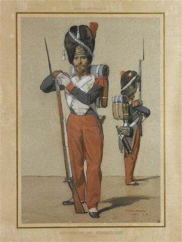 Uniformes de la Garde Impériale en 1857 ; grenadiers en grande tenue, image 1/1