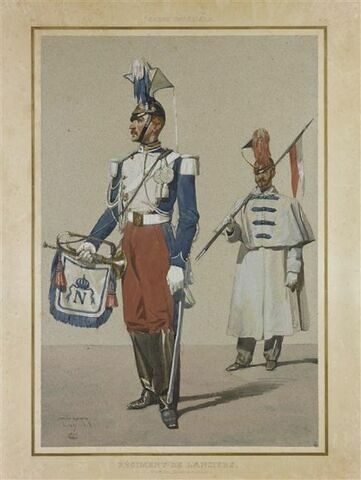 Lanciers ; trompette et soldat en manteau, image 1/1