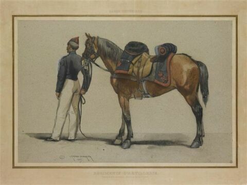 Artillerie ; cheval de selle et soldat, image 1/1
