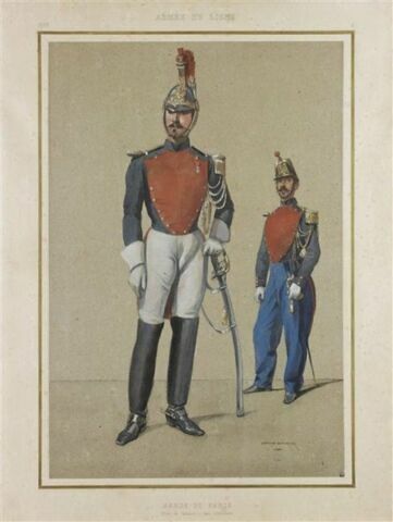 Garde de Paris ; officier de cavalerie et officier d'infanterie