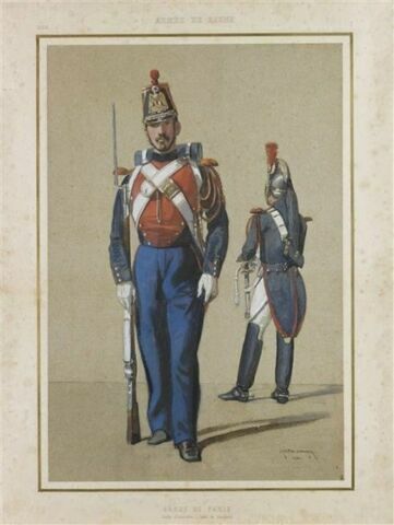 Garde de Paris ; soldat d'infanterie et officier de cavalerie