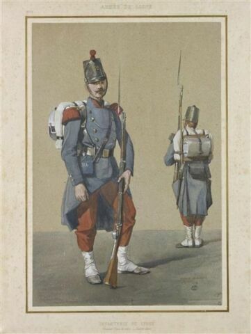 Infanterie de ligne ; grenadier et fusilier en tenue de route