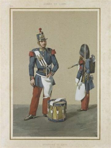 Infanterie de ligne ; tambour et sapeur