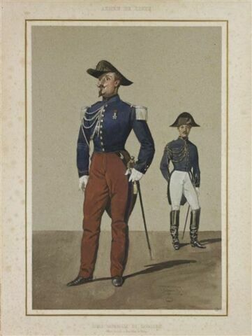 Ecole impériale de cavalerie ; officier et sous-maître de manège, image 1/1