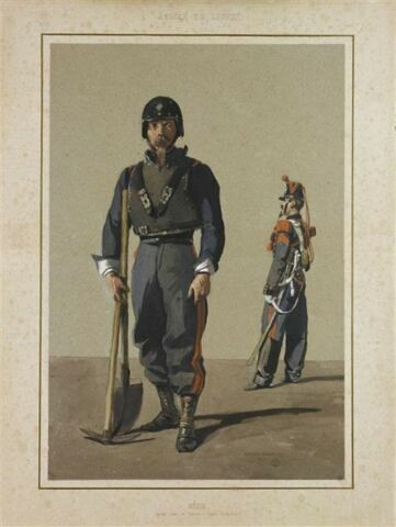 Génie ; sapeur en tenue de tranchée et sapeur conducteur, image 1/1