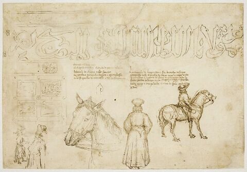 Texte ; description du costume ; Jean VIII Paléologue ; cheval ; figures