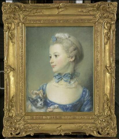 Portrait de Mademoiselle Marie-Anne Huquier (vers 1735-1740-après 1775) tenant un petit chat, image 2/3