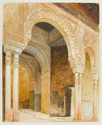 Alhambra de Grenade : Entrée de la Salle des Deux Soeurs., image 3/3