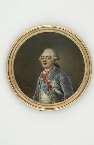 Portrait de Louis XVI, à mi-corps, habit gris et gilet blanc