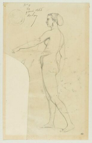 Jeune femme nue, portant une vasque