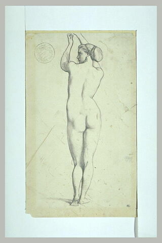 Jeune femme nue, de dos, tournant la tête, image 2/2
