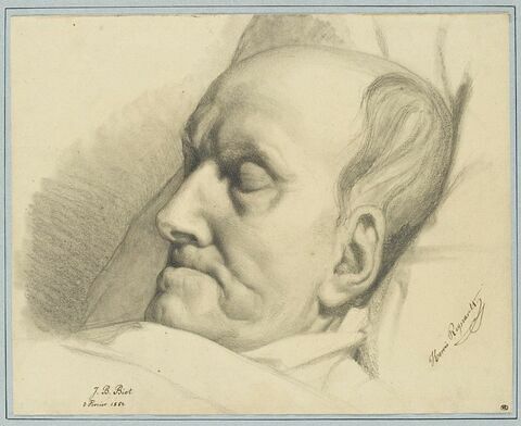 Portrait de M. Jean-Baptiste Biot, de l'Institut, sur son lit de mort, image 1/2