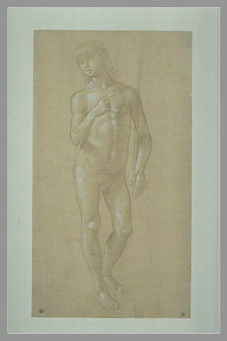 Jeune homme nu, debout, de face, tenant un bâton : saint Jean-Baptiste ?, image 2/2