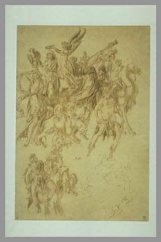 Triomphe de Bacchus et esquisse de centaure enlevant une nymphe, image 2/2
