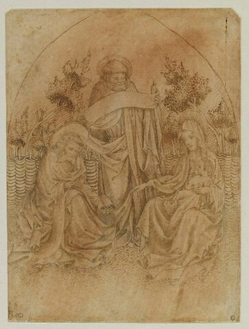 La Vierge à l'Enfant avec un saint moine et un autre saint