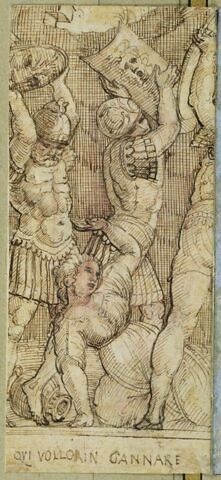 Soldats brutalisant une femme à terre, image 1/1