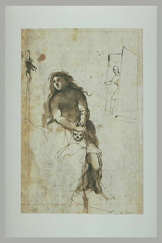 Etude pour une Madeleine pénitente ; figure dans un encadrement, image 1/1