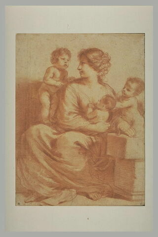 Femme assise entourée de trois enfants : la Charité, image 2/2