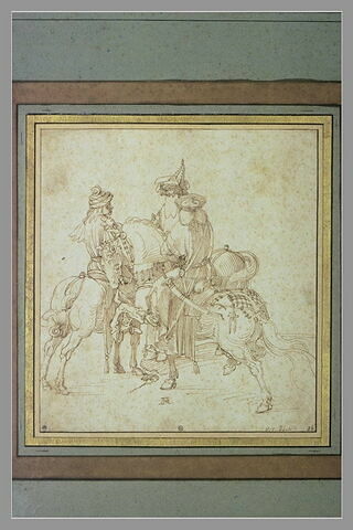 Trois cavaliers orientaux conversant, image 2/4